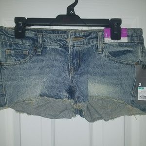 Women's size 2 denim jean cut off short shorts